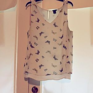Torrid cream dressy tank with butterflies